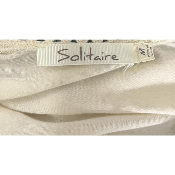 Solitaire Womens Ivory Cream Crochet Sleeveless Top Medium Tank Lace Cottage - Picture 8 of 11